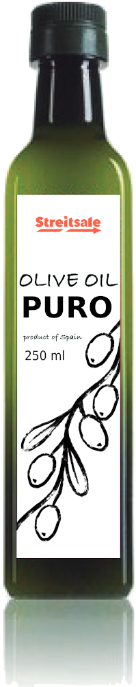 Pure Olive Oil in a 250ml glass bottle