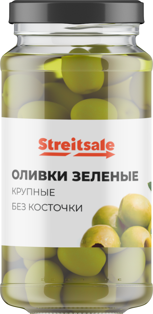 Large green seedless olives, 280g