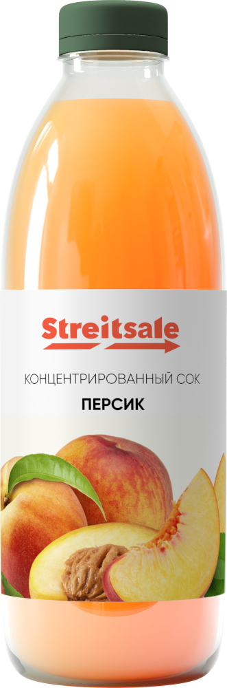 Concentrated peach juice in a plastic bottle 1 liter