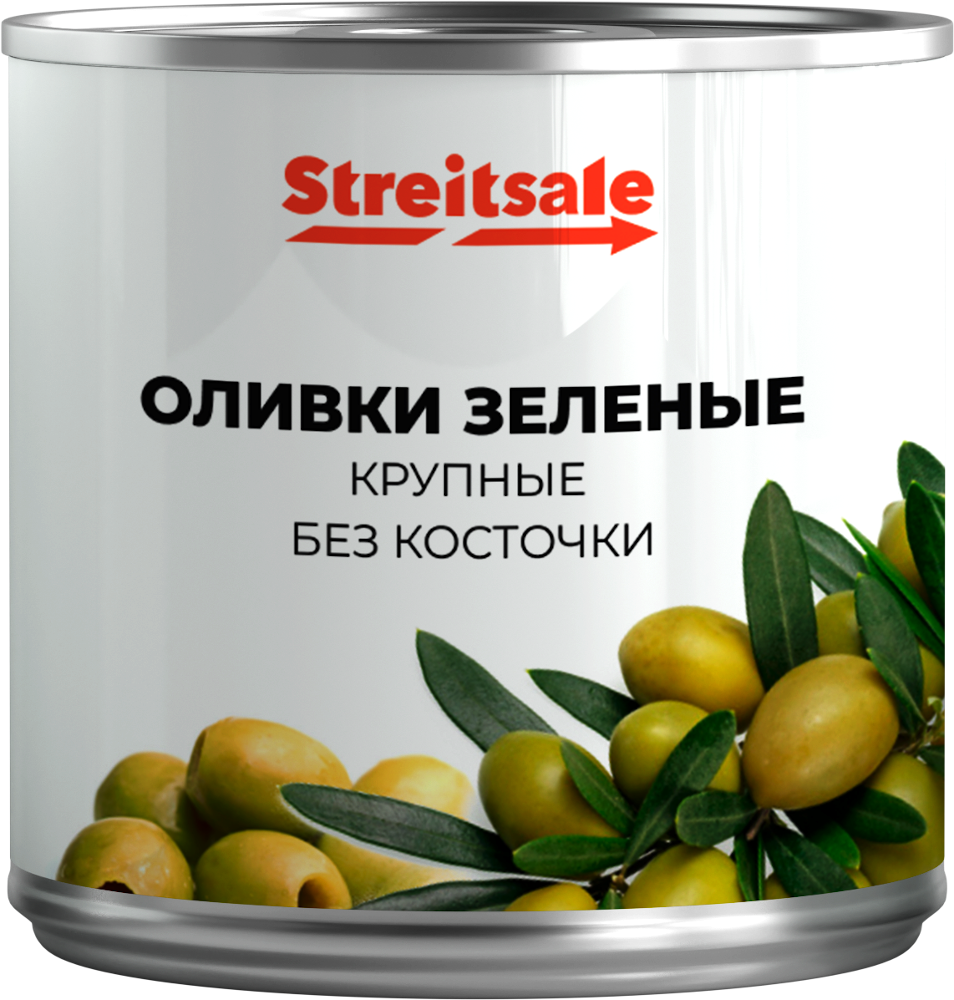 Large green seedless olives, 270g